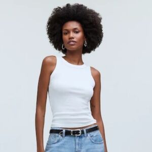 NWT Madewell Supima Cotton Ribbed Cut Away Tank